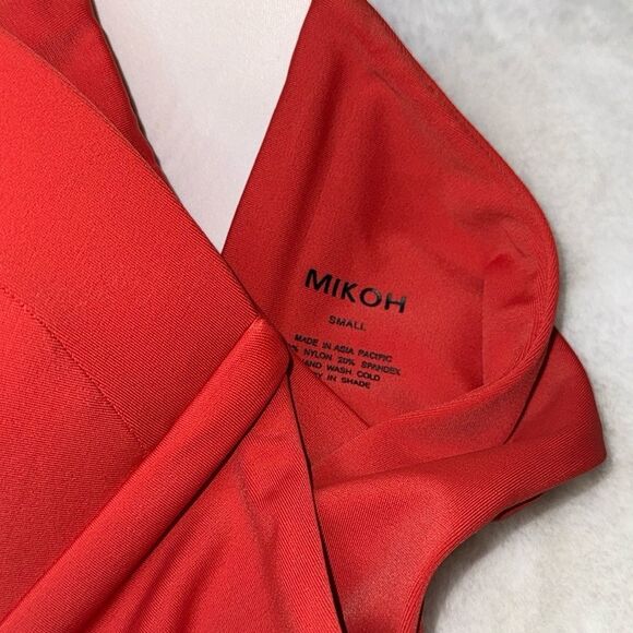 MIKOH Padded Bandeau High Neck Bikini Top Red Size Small - Picture 6 of 6